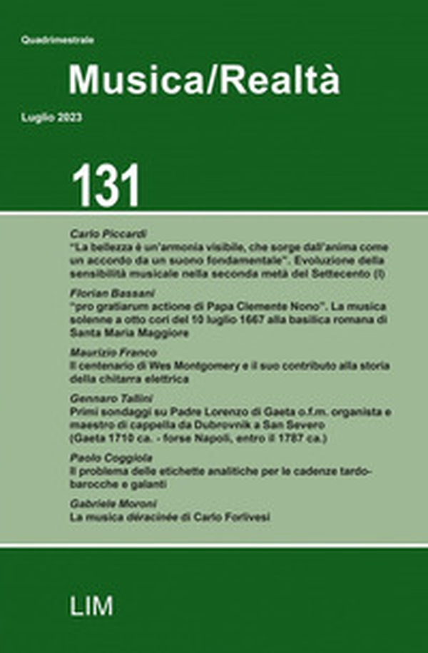 Musica/realtà - Vol. 131 - Librerie.coop Musica/realtà - Vol. 131 - Librerie.coop