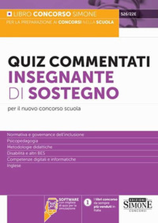 Quiz commentati insegnante di sostegno. Per il nuovo concorso scuola - Librerie.coop Quiz commentati insegnante di sostegno. Per il nuovo concorso scuola - Librerie.coop