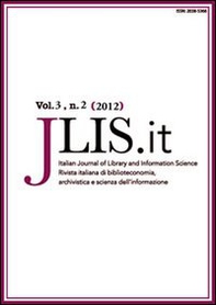 JLIS.it. Italian journal of library and information science-Rivista italiana di biblioteconomia, archivistiva e scienza dell'informazione - Librerie.coop