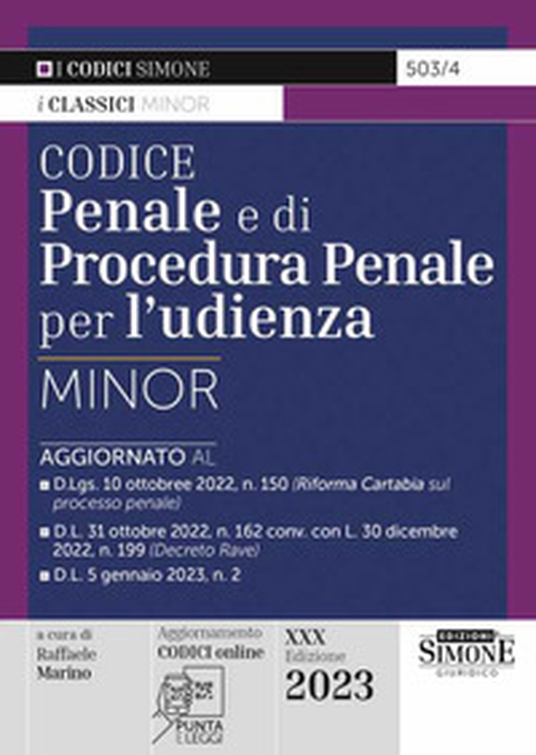 Codice penale e di procedura penale per l'udienza. Ediz. minor - Librerie.coop Codice penale e di procedura penale per l'udienza. Ediz. minor - Librerie.coop