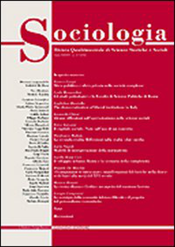 Sociologia. Rivista quadrimestrale di scienze storiche e sociali - Vol. 1 - Librerie.coop Sociologia. Rivista quadrimestrale di scienze storiche e sociali - Vol. 1 - Librerie.coop