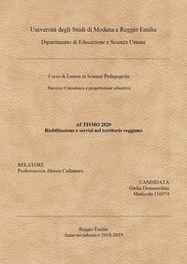 Autismo 2020. Servizi e riabilitazione nel territorio reggiano - Librerie.coop Autismo 2020. Servizi e riabilitazione nel territorio reggiano - Librerie.coop