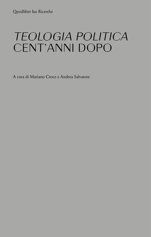 Teologia politica cent'anni dopo - Librerie.coop Teologia politica cent'anni dopo - Librerie.coop