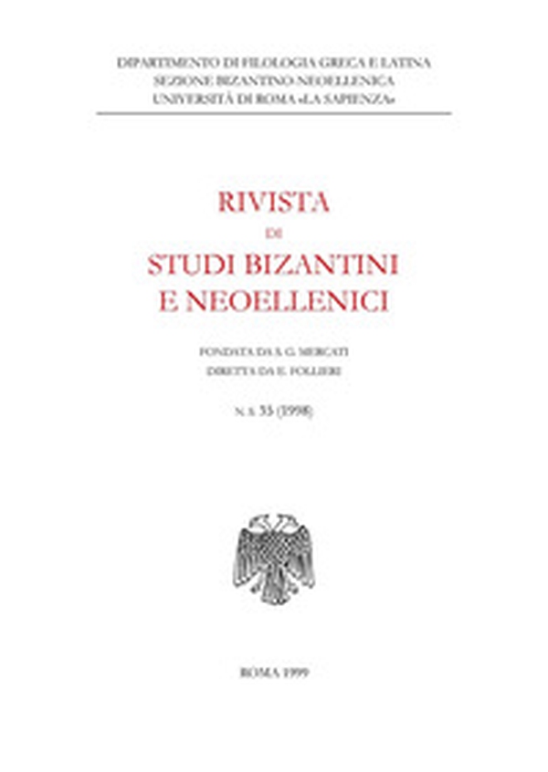 Rivista di studi bizantini e neoellenici - Vol. 35 - Librerie.coop Rivista di studi bizantini e neoellenici - Vol. 35 - Librerie.coop