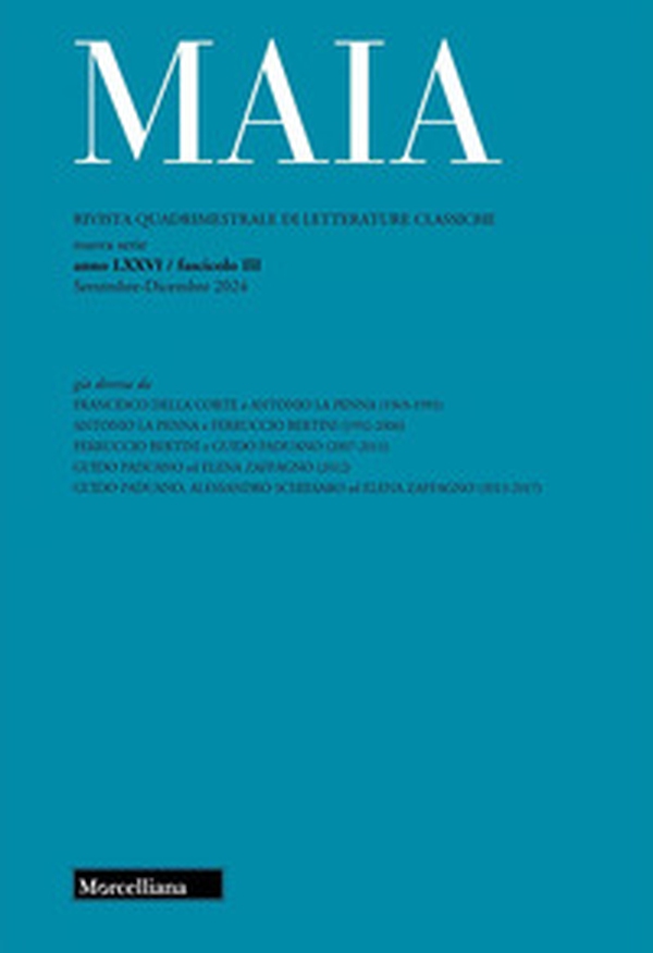 Maia. Rivista di letterature classiche - Vol. 3 - Librerie.coop Maia. Rivista di letterature classiche - Vol. 3 - Librerie.coop