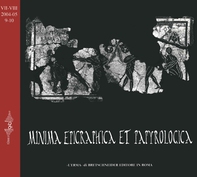 Minima Epigraphica et Papyrologica, anno VII-VIII, 2004-2005, fasc. 9-10 - Librerie.coop