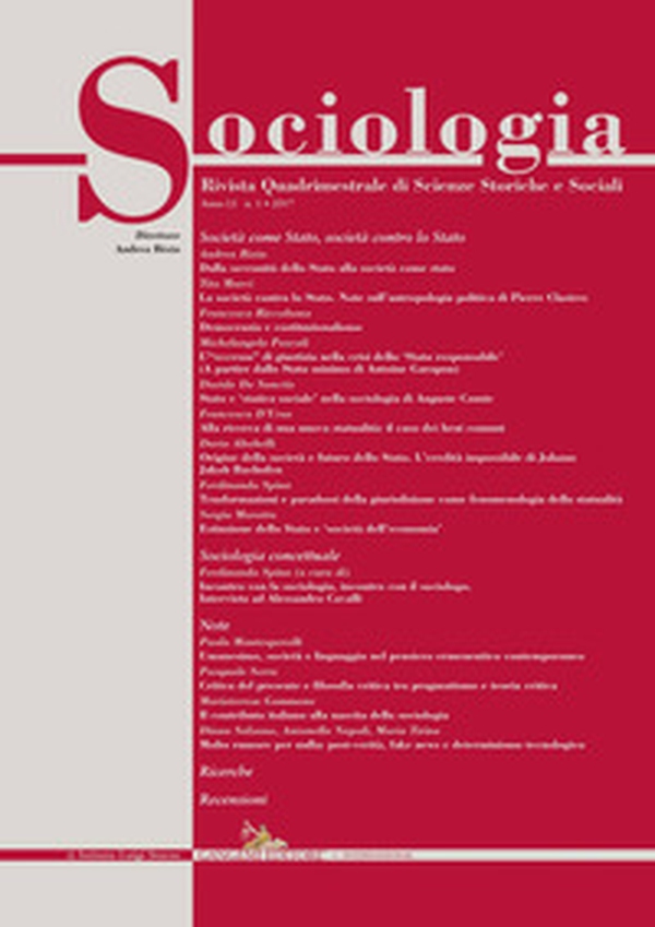 Sociologia. Rivista quadrimestrale di scienze storiche e sociali - Vol. 1 - Librerie.coop Sociologia. Rivista quadrimestrale di scienze storiche e sociali - Vol. 1 - Librerie.coop