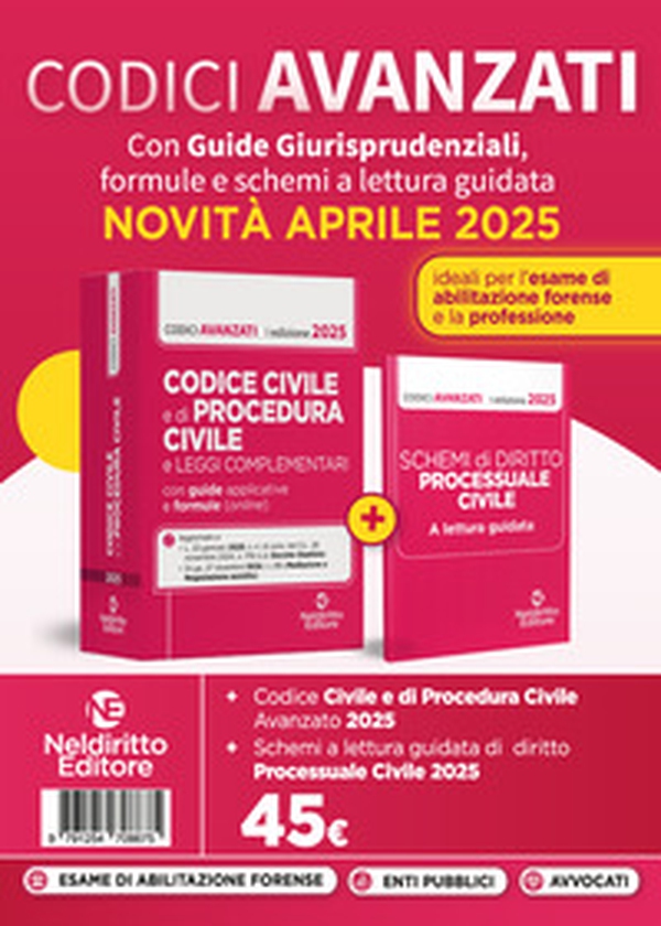 Codice civile e di procedura civile avanzato, con guide applicative, formule e schemi a lettura guidata 2025 per l'esame di avvocato e per la professione - Librerie.coop Codice civile e di procedura civile avanzato, con guide applicative, formule e schemi a lettura guidata 2025 per l'esame di avvocato e per la professione - Librerie.coop