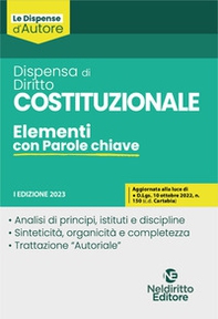 Dispensa di diritto costituzionale. Elementi con parole chiave - Librerie.coop