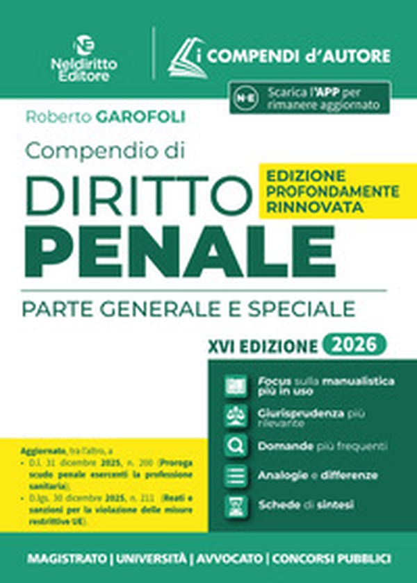 Compendio di diritto penale 2026 - Librerie.coop