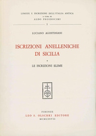 Iscrizioni anelleniche di Sicilia. Le iscrizioni elime - Librerie.coop