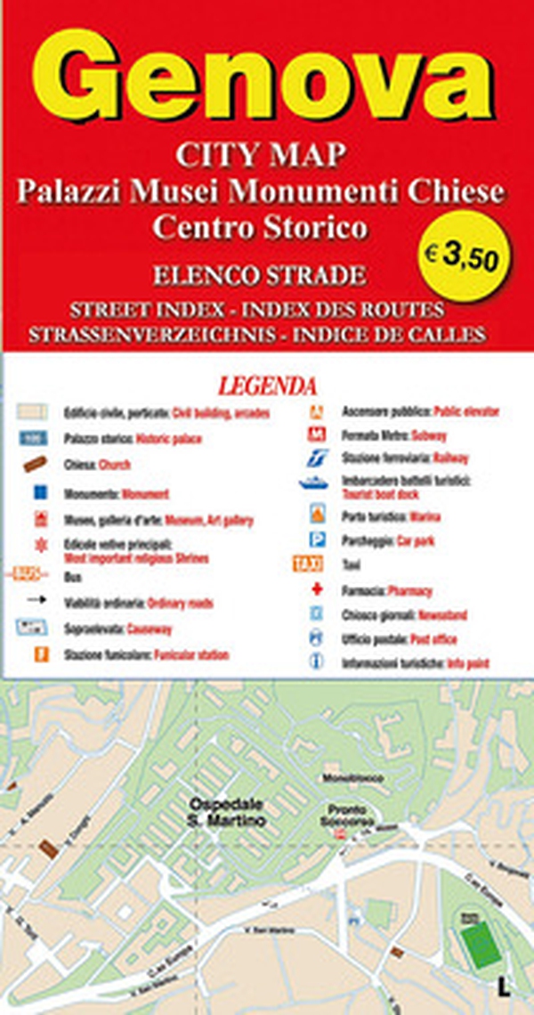 Genova. City map. Palazzi, musei, monumenti, chiese. Centro storico - Librerie.coop