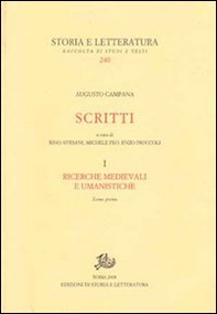 Scritti. Ricerche medievali e umanistiche - Vol. 1 - Librerie.coop