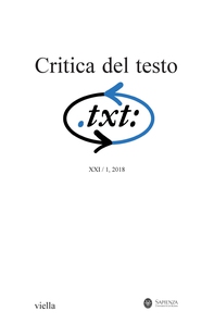 Critica del testo (2018) Vol. 21/1 - Librerie.coop Critica del testo (2018) Vol. 21/1 - Librerie.coop