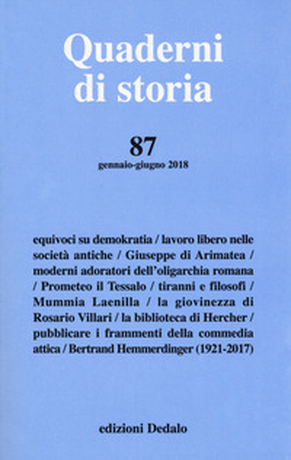 Quaderni di storia - Vol. 87 - Librerie.coop Quaderni di storia - Vol. 87 - Librerie.coop