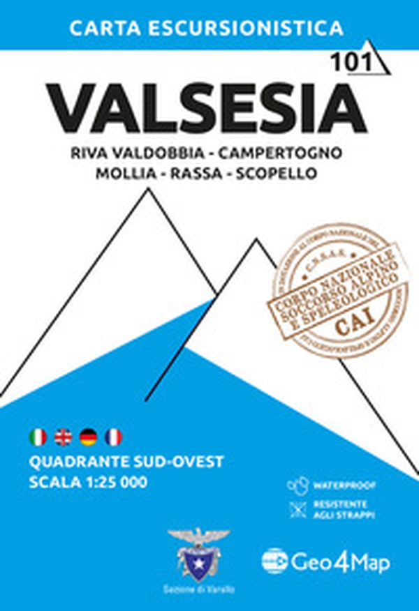 Valsesia sud-ovest. Riva Valdobbia, Campertogno, Mollia, Rassa, Scopello 1:25.000 - Librerie.coop Valsesia sud-ovest. Riva Valdobbia, Campertogno, Mollia, Rassa, Scopello 1:25.000 - Librerie.coop