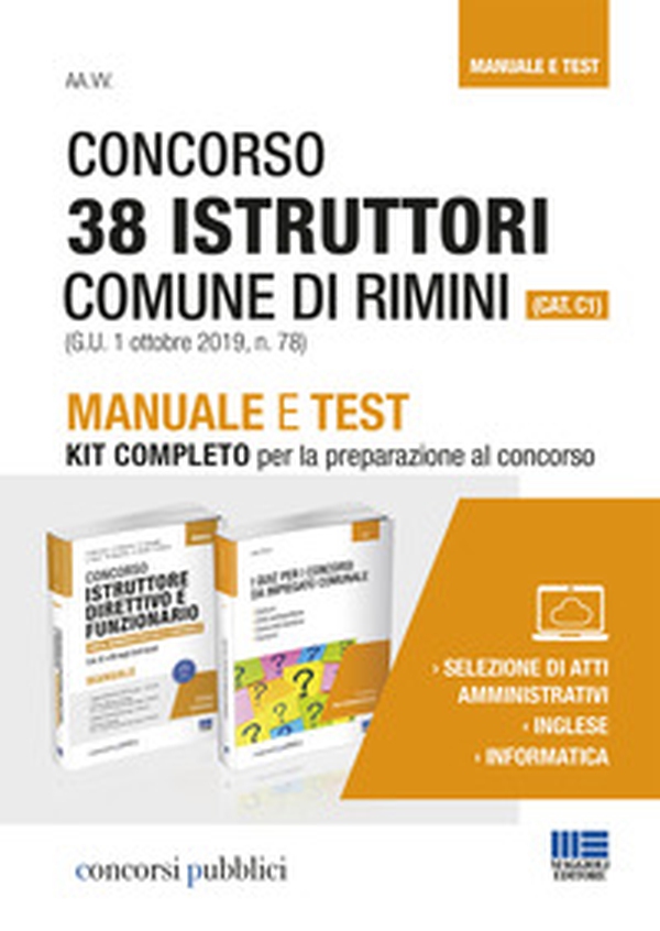 Concorso 38 istruttori Comune di Rimini (Cat. C1). Manuale e test. Kit completo per la preparazione al concorso - Librerie.coop Concorso 38 istruttori Comune di Rimini (Cat. C1). Manuale e test. Kit completo per la preparazione al concorso - Librerie.coop