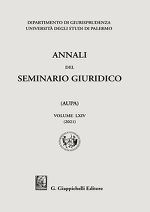 Annali del seminario giuridico dell'università di Palermo - Librerie.coop Annali del seminario giuridico dell'università di Palermo - Librerie.coop