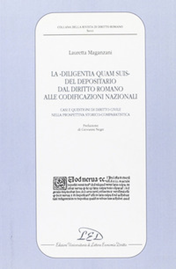 Diligentia quam suis del depositario - Librerie.coop Diligentia quam suis del depositario - Librerie.coop
