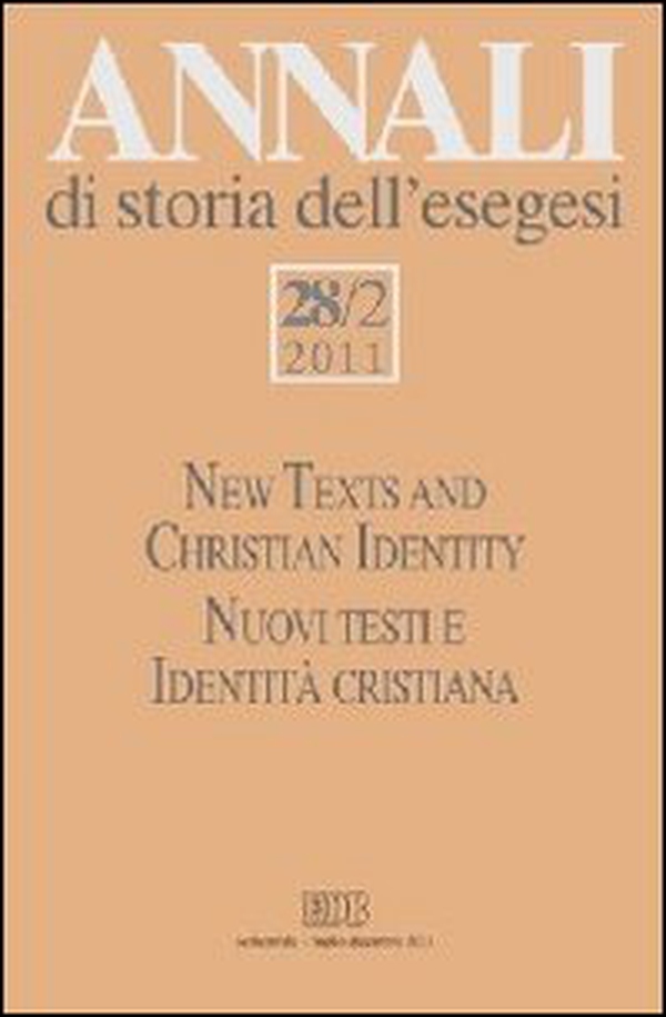 Annali di storia dell'esegesi - Vol. 28\2 - Librerie.coop Annali di storia dell'esegesi - Vol. 28\2 - Librerie.coop
