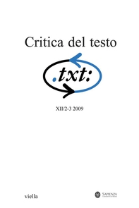 Critica del testo (2009) Vol. 12/2-3 - Librerie.coop Critica del testo (2009) Vol. 12/2-3 - Librerie.coop