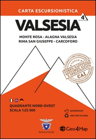 Carta escursionistica Valsesia. Scala 1:25.000. Ediz. italiana, inglese e tedesca - Vol. 4 - Librerie.coop