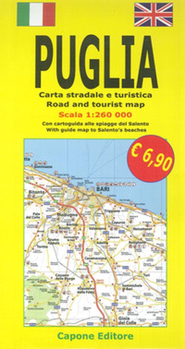 Puglia. Carta stradale e guida turistica. Con cartoguida alle spiagge del Salento 1:260.000. Ediz. italiana e inglese - Librerie.coop Puglia. Carta stradale e guida turistica. Con cartoguida alle spiagge del Salento 1:260.000. Ediz. italiana e inglese - Librerie.coop