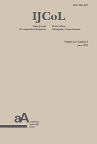 IJCoL - Italian Journal of Computational Linguistics Volume 12, Number 1 June 2026 - Librerie.coop