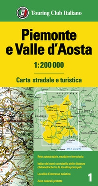 Piemonte e Valle d'Aosta 1:200.000. Carta stradale e turistica - Librerie.coop