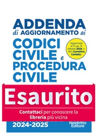 Addenda di aggiornamento Codice Civile e di procedura Civile annotato per l'esame di avvocato 2024-2025. Aggiornata al Decreto Correttivo Cartabia - Librerie.coop Addenda di aggiornamento Codice Civile e di procedura Civile annotato per l'esame di avvocato 2024-2025. Aggiornata al Decreto Correttivo Cartabia - Librerie.coop