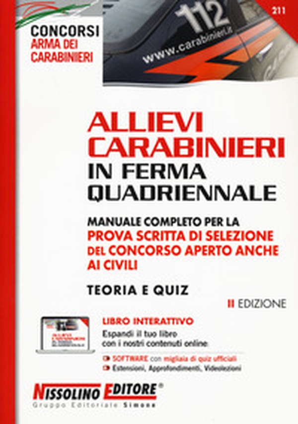 Allievi carabinieri in ferma quadriennale. Manuale completo per la prova scritta di selezione del concorso aperto anche ai civili. Teoria e quiz - Librerie.coop Allievi carabinieri in ferma quadriennale. Manuale completo per la prova scritta di selezione del concorso aperto anche ai civili. Teoria e quiz - Librerie.coop