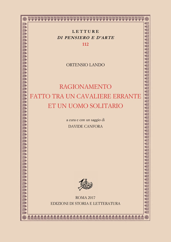 Ragionamento fatto tra un cavaliere errante et un uomo solitario - Librerie.coop Ragionamento fatto tra un cavaliere errante et un uomo solitario - Librerie.coop