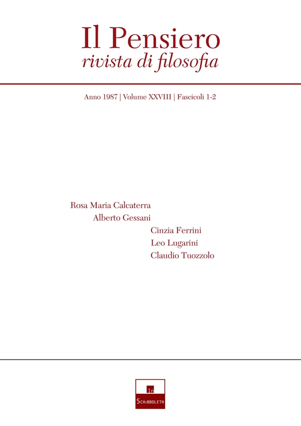 Il Pensiero (1987/1-2) - Librerie.coop Il Pensiero (1987/1-2) - Librerie.coop
