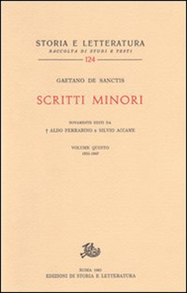 Scritti minori - Vol. 5 - Librerie.coop Scritti minori - Vol. 5 - Librerie.coop