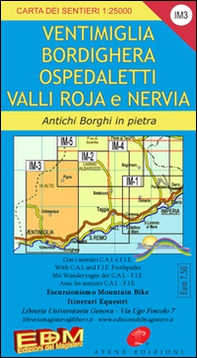 IM 3 Imperia, Ventimiglia, Pigna, alta via dei monti liguri 1:25.000 - Librerie.coop