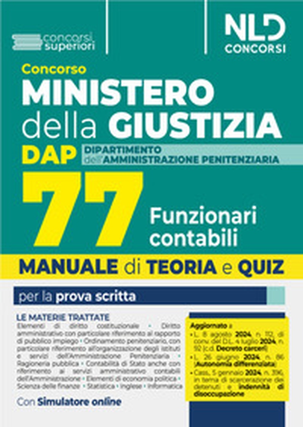 Manuale concorso Ministero della Giustizia 77 Funzionari contabili DAP - Librerie.coop Manuale concorso Ministero della Giustizia 77 Funzionari contabili DAP - Librerie.coop