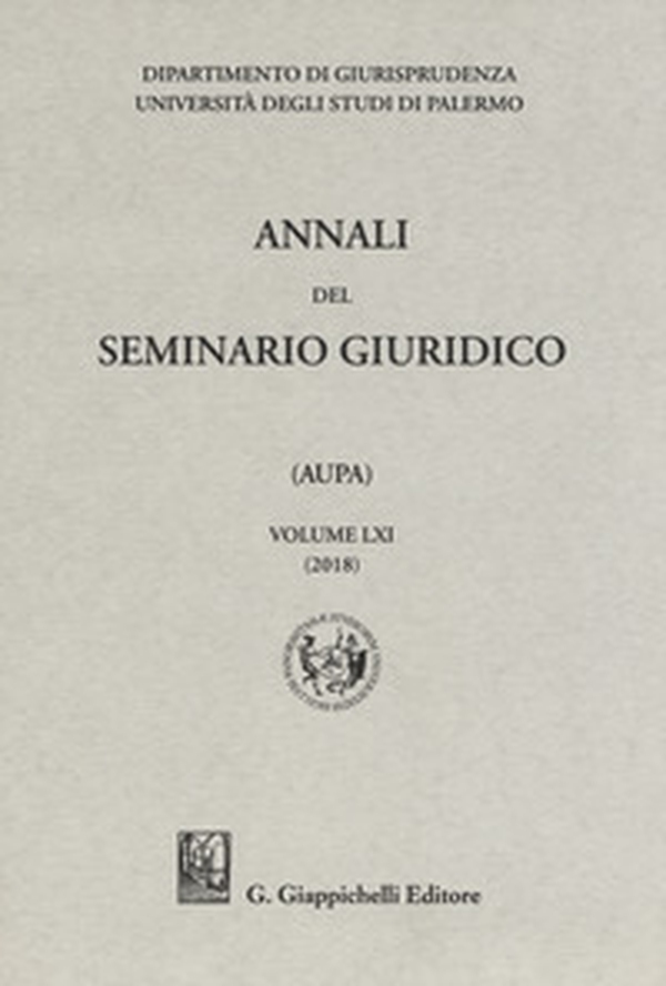 Annali del seminario giuridico dell'università di Palermo - Librerie.coop Annali del seminario giuridico dell'università di Palermo - Librerie.coop