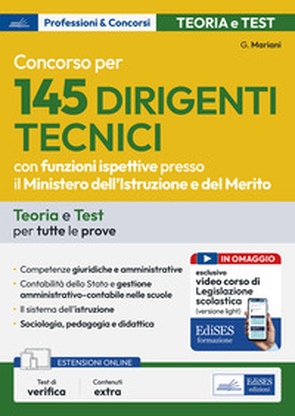 Concorso per 145 Dirigenti tecnici con funzioni ispettive presso il Ministero dell'istruzione. Teoria e test per tutte le prove - Librerie.coop Concorso per 145 Dirigenti tecnici con funzioni ispettive presso il Ministero dell'istruzione. Teoria e test per tutte le prove - Librerie.coop