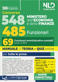 Concorso 548 Ministero dell'Economia e delle Finanze di cui 485 funzionari. Manuale per il profilo da 69 funzionari amministrativo contabili (cod. Cont) completo di teoria e quiz - Librerie.coop