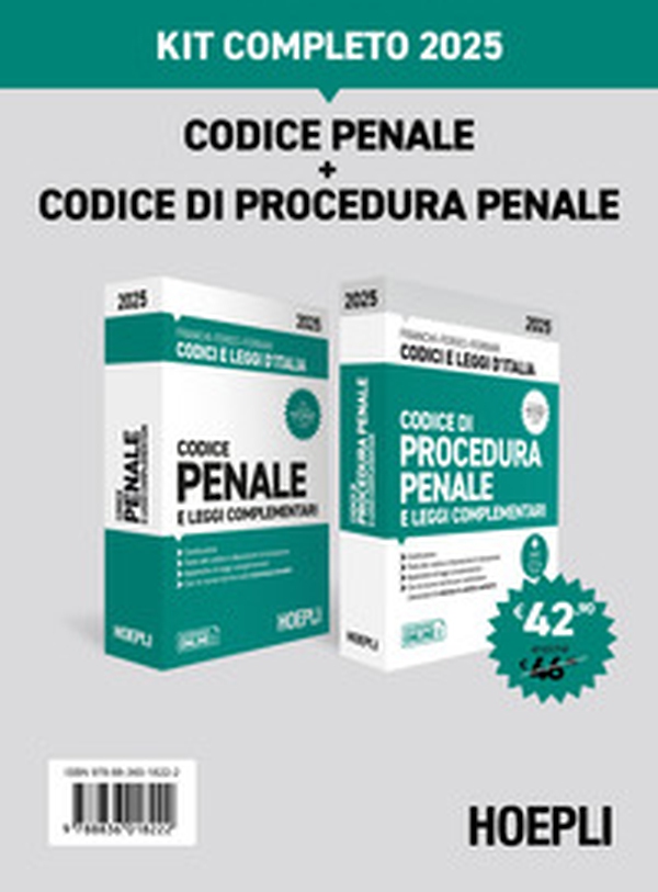 Codice penale e Codice di procedura penale 2025. Kit completo - Librerie.coop Codice penale e Codice di procedura penale 2025. Kit completo - Librerie.coop