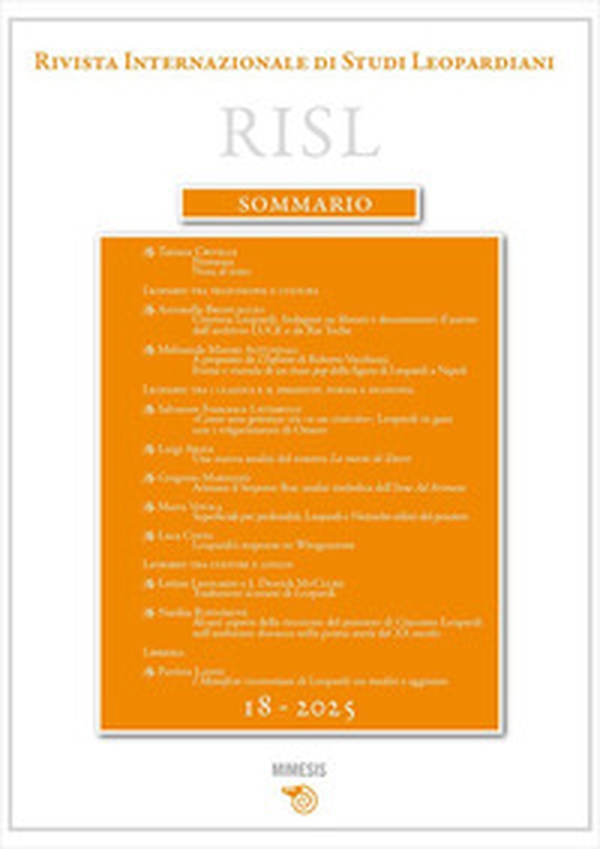 Rivista internazionale di studi leopardiani - Vol. 18 - Librerie.coop