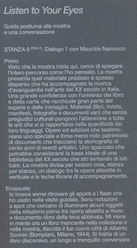 Listen to your eyes. Guida postuma e una conversazione. Ediz. italiana e inglese - Librerie.coop