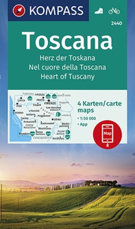 Carta escursionistica n. 2440. Nel cuore della Toscana 1:50.000 (set di 4 carte). Ediz. italiana, tedesca e inglese - Librerie.coop