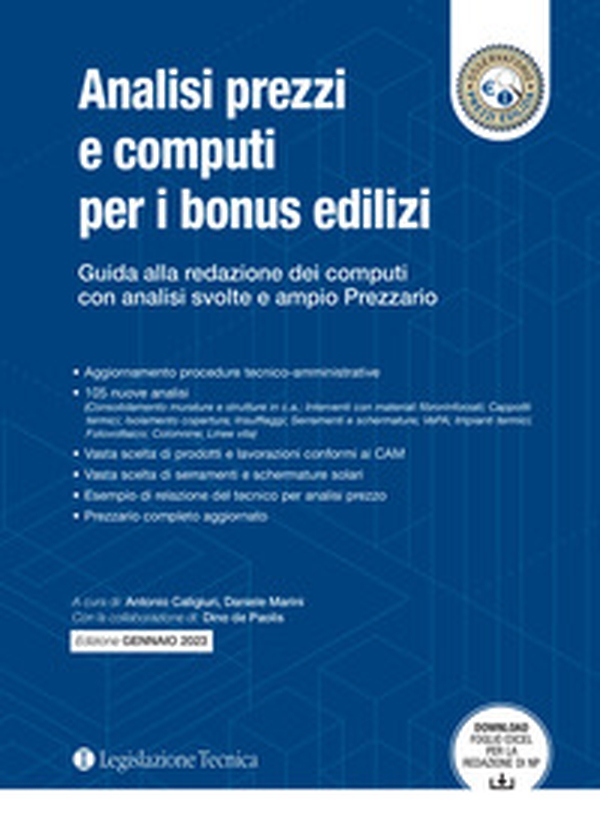 Analisi prezzi e computi per i bonus edilizi. Guida alla redazione dei computi con analisi svolte e ampio prezzario - Librerie.coop Analisi prezzi e computi per i bonus edilizi. Guida alla redazione dei computi con analisi svolte e ampio prezzario - Librerie.coop