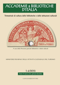 Accademie & Biblioteche d'Italia 1-4/2015 - Librerie.coop Accademie & Biblioteche d'Italia 1-4/2015 - Librerie.coop