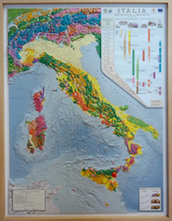 Carta geologica d'Italia. Scala 1:1.250.000 (carta in rilievo con cornice cm 89x117) - Librerie.coop Carta geologica d'Italia. Scala 1:1.250.000 (carta in rilievo con cornice cm 89x117) - Librerie.coop