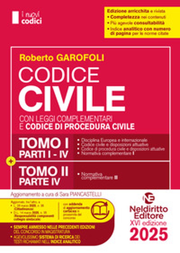 Codice Civile e di Procedura civile e leggi complementari 2025 normativo per il Concorso in Magistratura - Librerie.coop Codice Civile e di Procedura civile e leggi complementari 2025 normativo per il Concorso in Magistratura - Librerie.coop