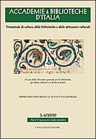 Accademie & biblioteche d'Italia (2010) vol. 3-4 - Librerie.coop