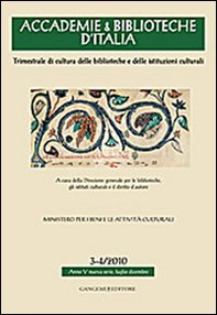 Accademie & biblioteche d'Italia (2010) vol. 3-4 - Librerie.coop Accademie & biblioteche d'Italia (2010) vol. 3-4 - Librerie.coop