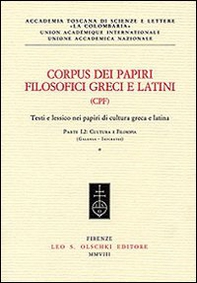 Corpus dei papiri filosofici greci e latini. Testi e lessico nei papiri di cultura greca e latina - Vol. 1\2 - Librerie.coop